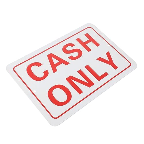 SKISUNO Schild Barzahlung Bargeld Barzahlung keine Schecks kein Kreditkarten Metallblechschild 8 X 12cm Rostfreies Aluminium Vorgebohrte Löcher für Unternehmen Einzelhandel Büro Restaurant Bar Hotel von SKISUNO