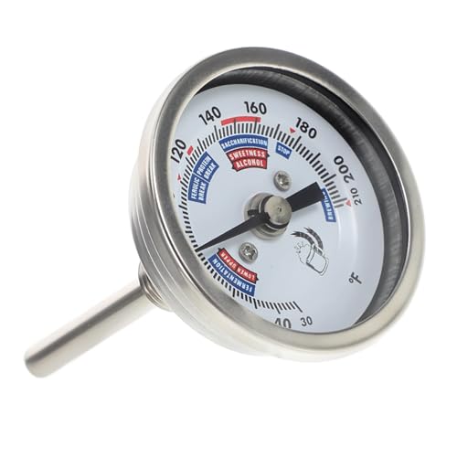 SKISUNO Edelstahl Weinthermometer mit Präzises Korrosionsbeständiges Thermometer für Weinherstellung und Brauen Gewindemontage Robustes Vielseitiges Temperaturmessgerät für und SKISUNO Edelstahl Weinthermometer mit Präzises Korrosionsbeständiges Thermometer für Weinherstellung und Brauen Gewindemontage Robustes Vielseitiges Temperaturmessgerät für und von SKISUNO