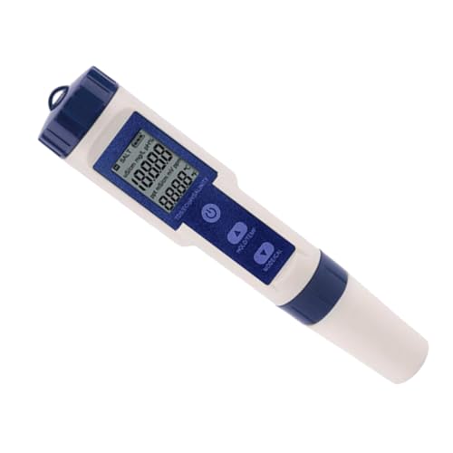 SKISUNO Elektronisches Salzmessgerät mit wasserdichtem Sensor Professioneller Wasserprüfer für Aquarium Pool und Meerwasser Präzise Messung der Salzkonzentration Einfach zu bedienen und von SKISUNO