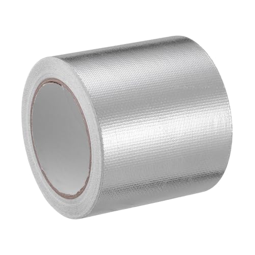 SKISUNO Hochtemperaturbeständiges Feuerfestes Aluminiumfolie Isolierband mit Glasfasern Selbstklebend Vielseitig für Rohrdämmung Auspuffreparatur und Hvac Abdichtung von SKISUNO