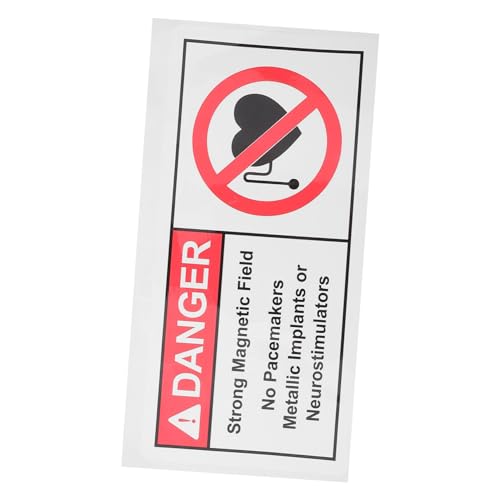 SKISUNO Magnetisches Warnschild Starkes Magnetfeld Selbstklebender Warnaufkleber Hohe Haftung für Innen Außen Krankenhäuser Glatte Oberflächen Sicherheitskennzeichnung von SKISUNO