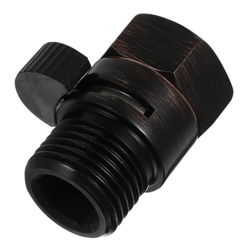 SKISUNO Messing Absperrventil für Handbrause Schwarz Wassersparender Wasserflussregler Rostbeständiger Duschkopf Zwischenadapter Einfache Installation für Wasserdruckkontrolle Dusche von SKISUNO