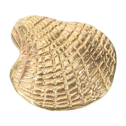 SKISUNO Messing Schubladenknopf Muschelform Kompakt Robust Vielseitig für Schränke Kommoden Küchenmöbel Goldfarbener Möbelgriff Passend für Wohn und Arbeitsbereiche von SKISUNO