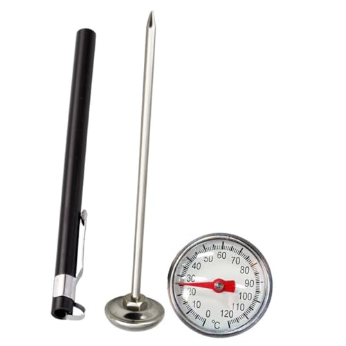 SKISUNO Milchaufschäumer Thermometer Edelstahl Präzises Mini Lebensmittelthermometer für Kaffee Milch Suppe Joghurt Praktische Küchensonde ohne Batterie für Zuhause Restaurant Hotel SKISUNO Milchaufschäumer Thermometer Edelstahl Präzises Mini Lebensmittelthermometer für Kaffee Milch Suppe Joghurt Praktische Küchensonde ohne Batterie für Zuhause Restaurant Hotel von SKISUNO