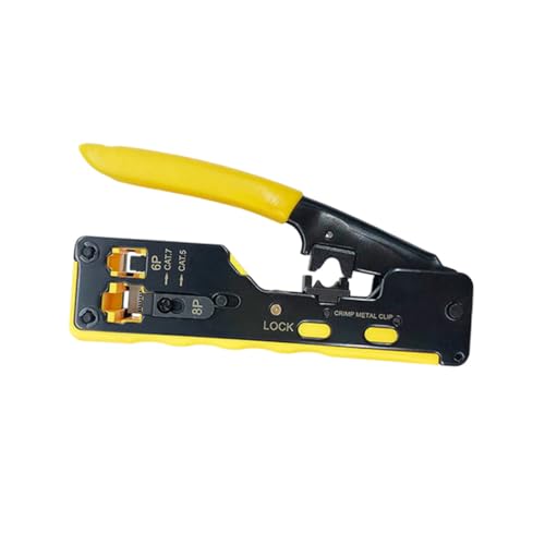 SKISUNO Multifunktionale Netzwerkklemme Crimpzange mit Ratschenrad Pass Through Design Kabelschneider und Abisolierer Robuste Stahlkonstruktion PVC Griff Geeignet für Ethernet Lan Stecker SKISUNO Multifunktionale Netzwerkklemme Crimpzange mit Ratschenrad Pass Through Design Kabelschneider und Abisolierer Robuste Stahlkonstruktion PVC Griff Geeignet für Ethernet Lan Stecker von SKISUNO