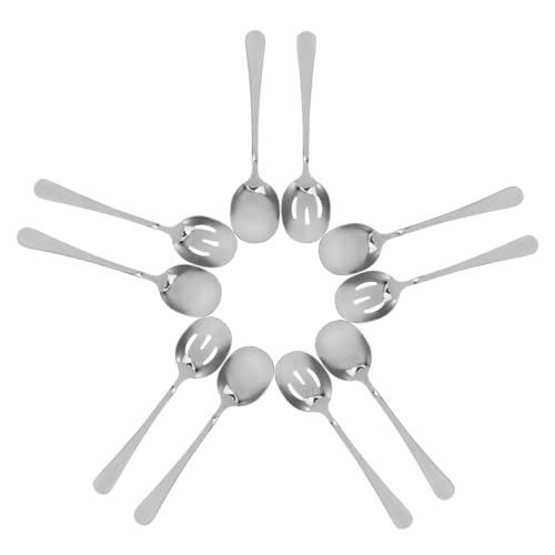 SKISUNO Teiliges Servierlöffel mit Festen und Geschlitzten Löffeln Spülmaschinenfest für Buffet Party Restaurant und Bankett Leicht zu Reinigen und Elegantes Design SKISUNO Teiliges Servierlöffel mit Festen und Geschlitzten Löffeln Spülmaschinenfest für Buffet Party Restaurant und Bankett Leicht zu Reinigen und Elegantes Design von SKISUNO