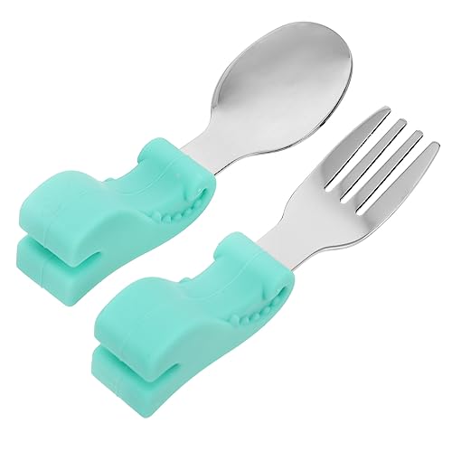 SKISUNO und Set Dinosaurier Design Teiliges Utensilien Set für Kleinkinder Sicheres Geschirr für Selbsternährung Tragbar und Spülmaschinenfest von SKISUNO