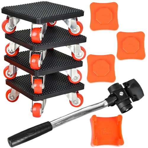 SKJJM Möbel Transportrollen, Möbelheber mit Rollen, Möbel Transportroller Set, Möbelgleiter für Schwere Möbel,Verlängerungsstange und 4 Möbelroller, 360 Grad Drehbar Rads, 400kg Tragfähigkeit SKJJM Möbel Transportrollen, Möbelheber mit Rollen, Möbel Transportroller Set, Möbelgleiter für Schwere Möbel,Verlängerungsstange und 4 Möbelroller, 360 Grad Drehbar Rads, 400kg Tragfähigkeit von SKJJM