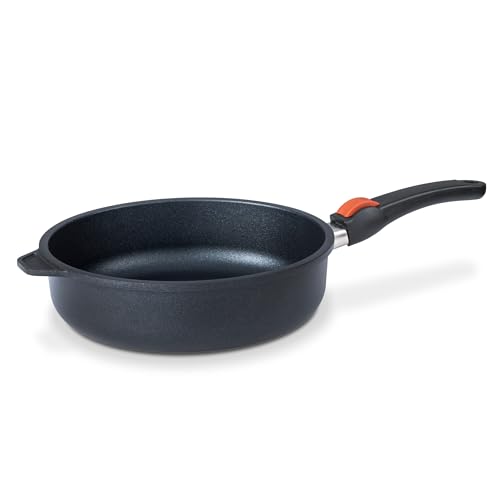 SKK 23014 Titan Induction, Guss-Schmorpfanne ø 20cm, antihaft-beschichtete Pfanne, induktionsgeeignet, hoher Rand, keramisch verstärkt, mit abnehmbarem Griff, Backofen-fest, Made in Germany von SKK