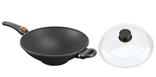 SKK 27614 Titan Induction, Guss-Wokpfanne ø32cm, antihaft-beschichtete Pfanne, induktionsgeeignet, keramisch verstärkt, mit abnehmbaren Griffen, Backofen-fest, Made in Germany von SKK