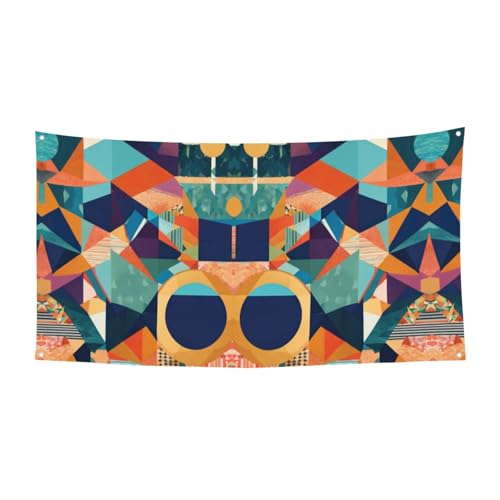 Abstrakter geometrischer Druck, Party-Banner, festliche Dekorationen, Geburtstag, Karneval, Halloween, Jahrestag, Hochzeit von SKKNT