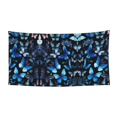 Blaue Schmetterlinge Weiß Flowersprint Party Banner Festliche Dekorationen Geburtstag Karneval Halloween Jubiläum Hochzeit Blaue Schmetterlinge Weiß Flowersprint Party Banner Festliche Dekorationen Geburtstag Karneval Halloween Jubiläum Hochzeit von SKKNT