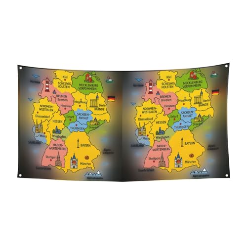 Deutschlandkarte mit buntem Druck, Party-Banner, festliche Dekorationen, Geburtstag, Karneval, Halloween, Jahrestag, Hochzeit von SKKNT