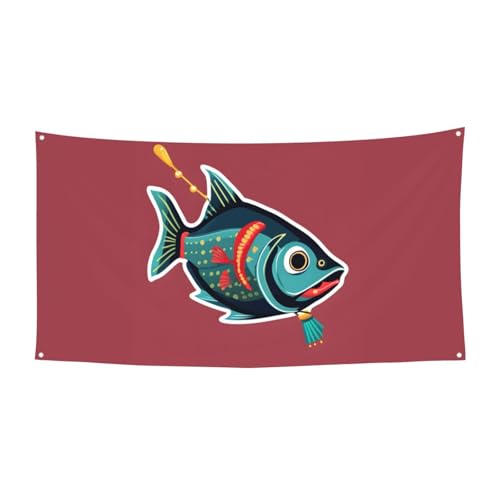 Fisch mit einem Lureprint Party Banner Festliche Dekorationen Geburtstag Karneval Halloween Jahrestag Hochzeit von SKKNT
