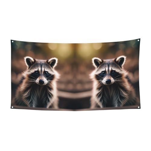 Niedlicher Waschbär (1) Druck Party Banner Festliche Dekorationen Geburtstag Karneval Halloween Jubiläum Hochzeit von SKKNT