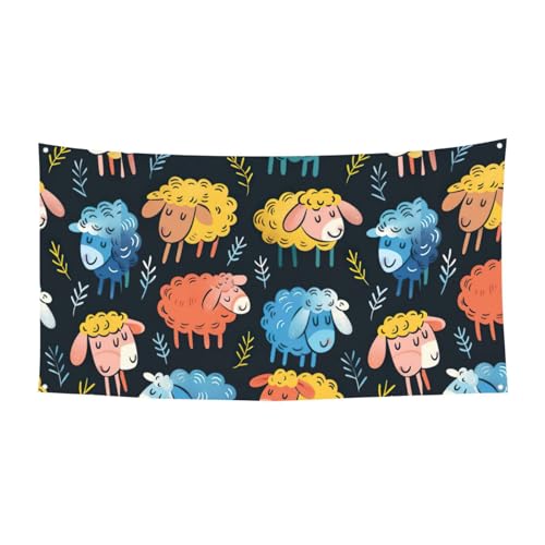 Süßes buntes Schaf, Cartoon-Muster, Party-Banner, festliche Dekorationen, Geburtstag, Karneval, Halloween, Jahrestag, Hochzeit von SKKNT