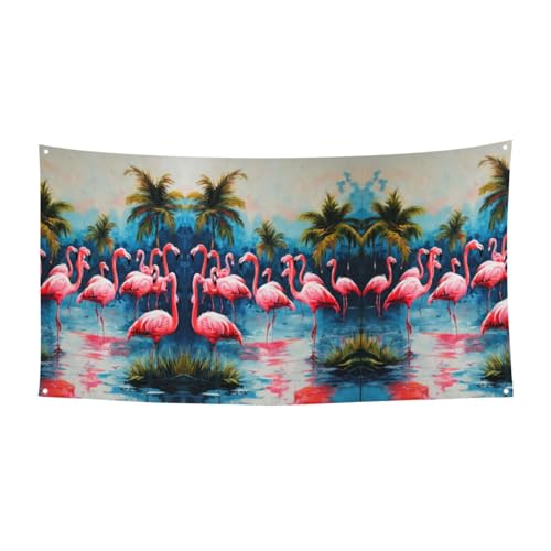 Viele Flamingos Gemälde Druck Party Banner Festliche Dekorationen Geburtstag Karneval Halloween Jahrestag Hochzeit von SKKNT