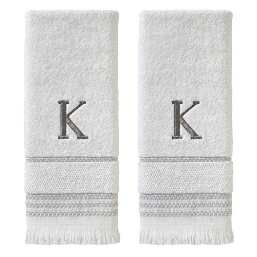 SKL HOME by Saturday Knight Ltd. Casual Monogram Handtuchset K, Baumwolle, Weiß, 16x26 von SKL Home