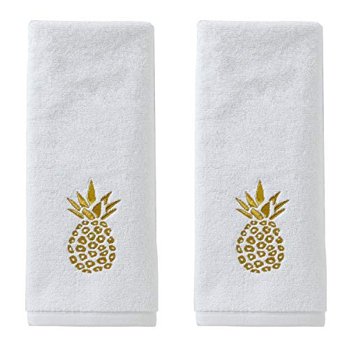 SKL Home by Saturday Knight Ltd. Handtuch-Set, Ananas, vergoldet, Weiß, 2 Stück von SKL Home