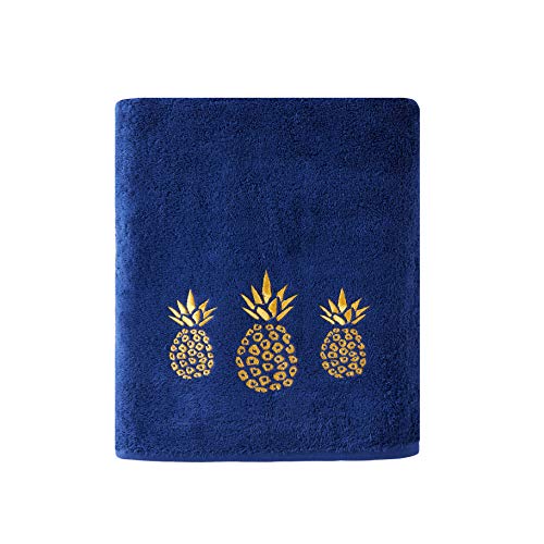 SKL HOME by Saturday Knight Ltd. Badetuch Ananas, vergoldet, Marineblau von SKL Home