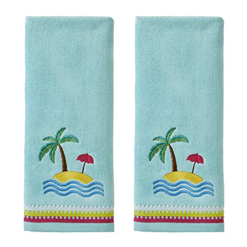 SKL HOME Beach Scene Handtuchset, Baumwolle, Aqua, 16x25, 2 von SKL HOME