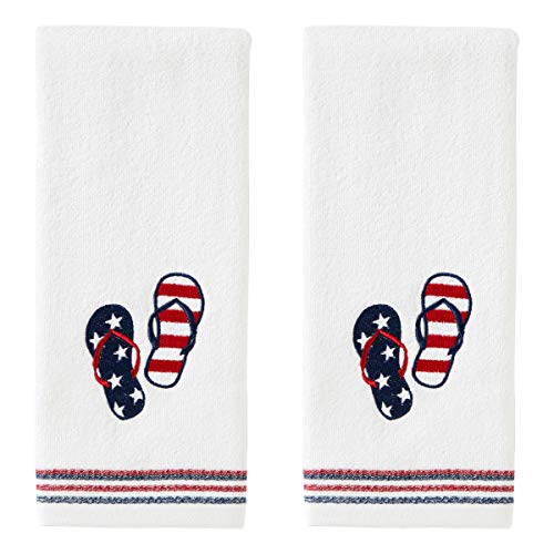 SKL Home Patriotic 4. Juli Americana Flip Flops Handtuch-Set, 2 Stück, Weiß, 2 Stück von SKL Home
