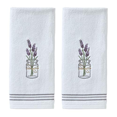SKL Home by Saturday Knight Ltd. Handtuch, Lavendel, Weiß, 40,6 x 63,5 cm, 2 Stück von SKL Home