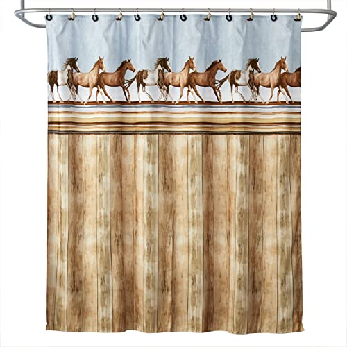 SKL Home Horse Country Duschvorhang aus Stoff, Polyester, Mehrfarbig von SKL Home