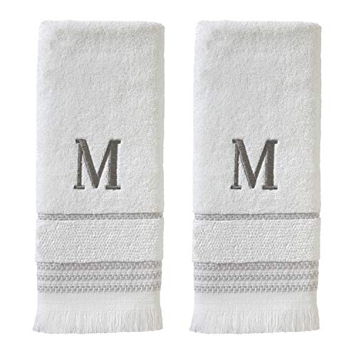 SKL Home Lässiges Monogramm Handtuch-Set M, Baumwolle, weiß, 16x26, 2 von SKL Home