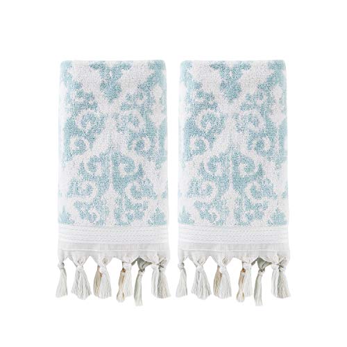 SKL Home Mirage Fransen Badetuch aus 100% türkischer Baumwolle, Aqua, 2 Pc, 2 von SKL Home