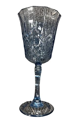 Weingläser aus Kunststoff, 284 ml, Weingläser mit Stiel, bruchsichere und wiederverwendbare Kristallgläser, Set mit 12 Stück, für Hochzeitsempfang, große Veranstaltung, Party, Zeremonie (12, blau) von SKLENICE