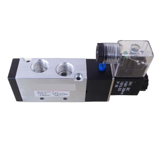 Pneumatisches Single-Coil-Magnetventil 4V310-08 1/4" 4V310-10 3/8 BSP 24V 5/2-Wege-Steuerventil mit Steckertyp, rotes LED-Licht(1/4",110V) von SKLIQMMV