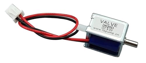 SKLIQMMV 0520D Mini Elektrisches Magnetventil DC 3V 4,5V 6V 12V 24V N/C Normalerweise Geschlossen Micro Air Gas Ventil Flow Control DIY Pumpe Massagegerät(DC 6.0V) von SKLIQMMV