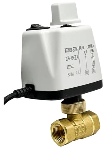 SKLIQMMV 1/2" 3/4" 1" 2" motorisierter Kugelhahn mit Handschalter Messing 2-Draht DN15 DN20 DN25 DN50 Elektrischer Kugelhahn 220V 110V 24V 12V(1/2",24VDC_Normally Open) von SKLIQMMV