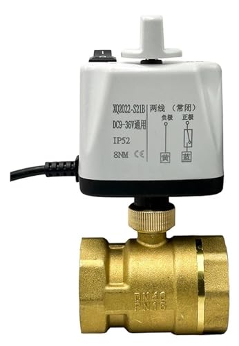SKLIQMMV 1/2" 3/4" 1" 2" motorisierter Kugelhahn mit Handschalter Messing 2-Draht DN15 DN20 DN25 DN50 Elektrischer Kugelhahn 220V 110V 24V 12V(1-1/2,24VDC_Normally Open) von SKLIQMMV