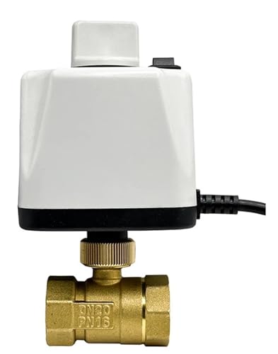SKLIQMMV 1/2" 3/4" 1" 2" motorisierter Kugelhahn mit Handschalter Messing 2-Draht DN15 DN20 DN25 DN50 Elektrischer Kugelhahn 220V 110V 24V 12V(3/4",12VDC_Normally Open) von SKLIQMMV