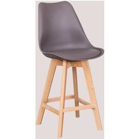 2er-Pack hohe Hocker 65 cm mit Kissen in Kunstleder Nordic Grau Taupe - Sklum von SKLUM