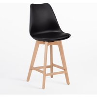 2er-Pack Barhocker 65 cm mit nordischem Kunstlederkissen Schwarz - Sklum 2er-Pack Barhocker 65 cm mit nordischem Kunstlederkissen Schwarz - Sklum von SKLUM