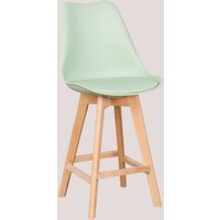2er-Pack hohe Hocker 65 cm mit Kissen in Kunstleder Nordic Seladon - Sklum von SKLUM