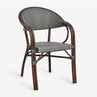 2er-Pack stapelbare Gartenstühle mit Armlehnen aus Aluminium Brielle Bistro Grau Graphit - Gardenia Weiß - Sklum von SKLUM