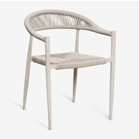 Sklum - 2er-Pack stapelbare Gartenstühle mit Armlehnen aus Aluminium und Kunstrattan Amatria Braun Tapioca Sklum - 2er-Pack stapelbare Gartenstühle mit Armlehnen aus Aluminium und Kunstrattan Amatria Braun Tapioca von SKLUM