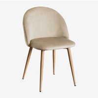 2er Set Esszimmerstühle aus Samt Kana Braun Weizen Natur - Sklum 2er Set Esszimmerstühle aus Samt Kana Braun Weizen Natur - Sklum von SKLUM