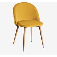 2er Set Esszimmerstühle aus Samt Kana Senf Natur - Sklum 2er Set Esszimmerstühle aus Samt Kana Senf Natur - Sklum von SKLUM