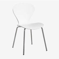 Sklum - 2er Set stapelbare Esszimmerstühle Uit Weiss Grau Chrom Sklum - 2er Set stapelbare Esszimmerstühle Uit Weiss Grau Chrom von SKLUM