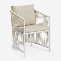 Sklum - 4er-Pack Gartenstühle mit Armlehnen aus Aluminium und geflochtenem Seil Sophie Gardenia Weiß Sklum - 4er-Pack Gartenstühle mit Armlehnen aus Aluminium und geflochtenem Seil Sophie Gardenia Weiß von SKLUM