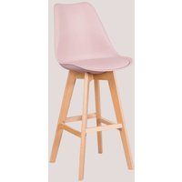 SKLUM 4er-Pack hohe Hocker 75 cm mit Kissen aus Kunstleder Nordic Rosa Haselnuss von SKLUM