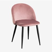 Sklum - 4er Set Esszimmerstühle aus Samt Kana Rosé Schwarz von SKLUM