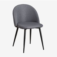 Sklum - 4er-Set Esszimmerstühle gepolstert und aus Stahl Kana Schwarz von SKLUM