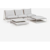 Amaro Gartenset mit 3-teiligem Modulsofa, Beistelltisch und umwandelbarem Ottoman Gardenia Weiß - Sklum Amaro Gartenset mit 3-teiligem Modulsofa, Beistelltisch und umwandelbarem Ottoman Gardenia Weiß - Sklum von SKLUM