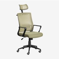 Sklum - Bürostuhl mit rollen und kopfstütze Teill Black Bamboo Grün von SKLUM